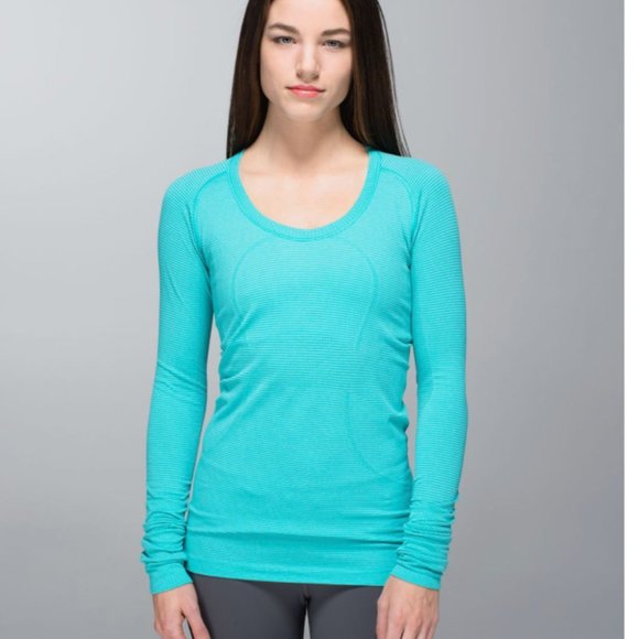 lululemon athletica Tops - Lululemon Swiftly Tech Greenish Striped Top
